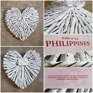 Handmade driftwood folk Art heart Wall Decor Made in Philippines
